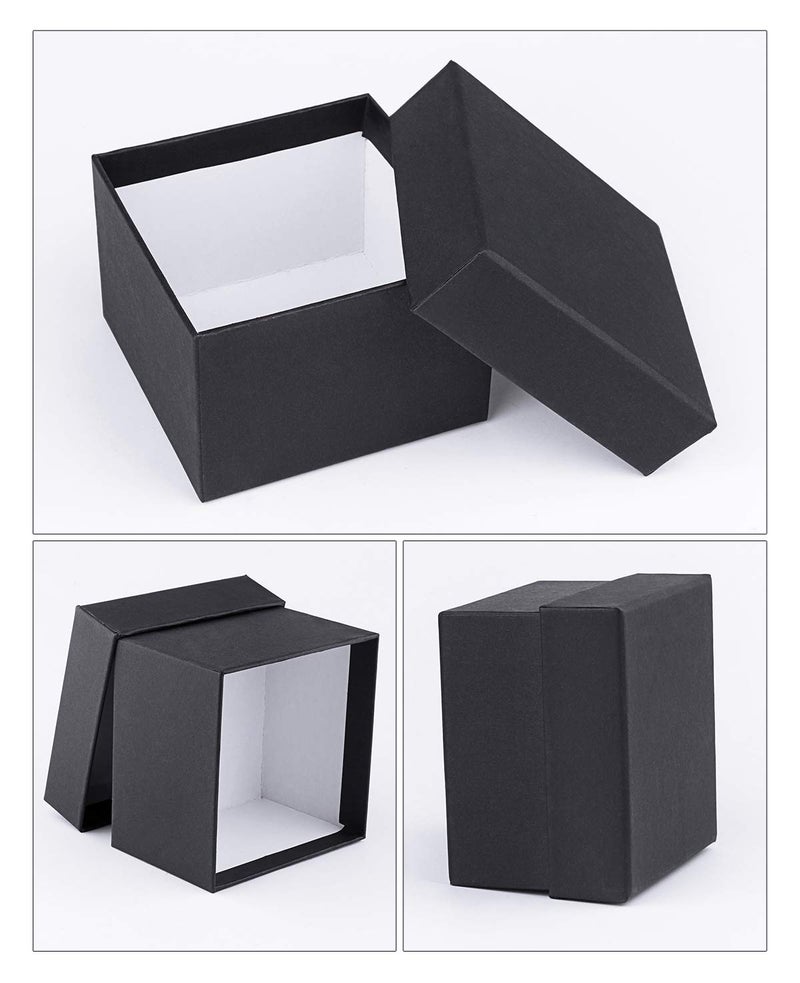 Dedoot Black Gift Box, Dedoot Pack of 6 Square Watch Gift Box with Lids, 4.13x4.13x2.87 Inch Kraft Paper Watch Box Bridesmaid Proposal Gift Boxes for Tie Jewelry, Christmas, Wedding Party - Image 3